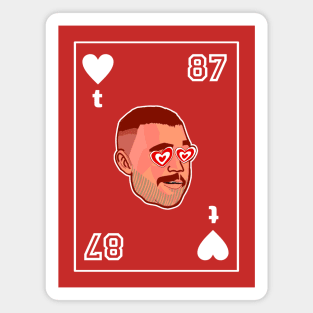 Travis Kelce 87 Heart - White Magnet